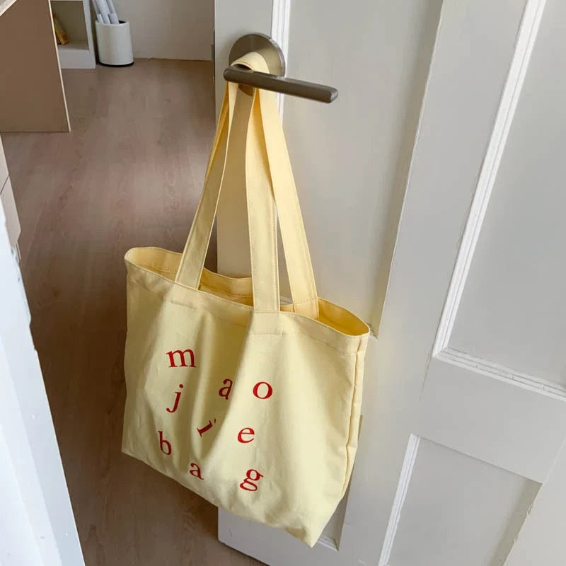 Korean Canvas Tote Bag – Retro Large Capacity Crossbody