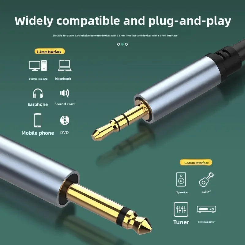 6.35mm to 3.5mm TRS Stereo Audio Cable 4FT | Guitar & Amp