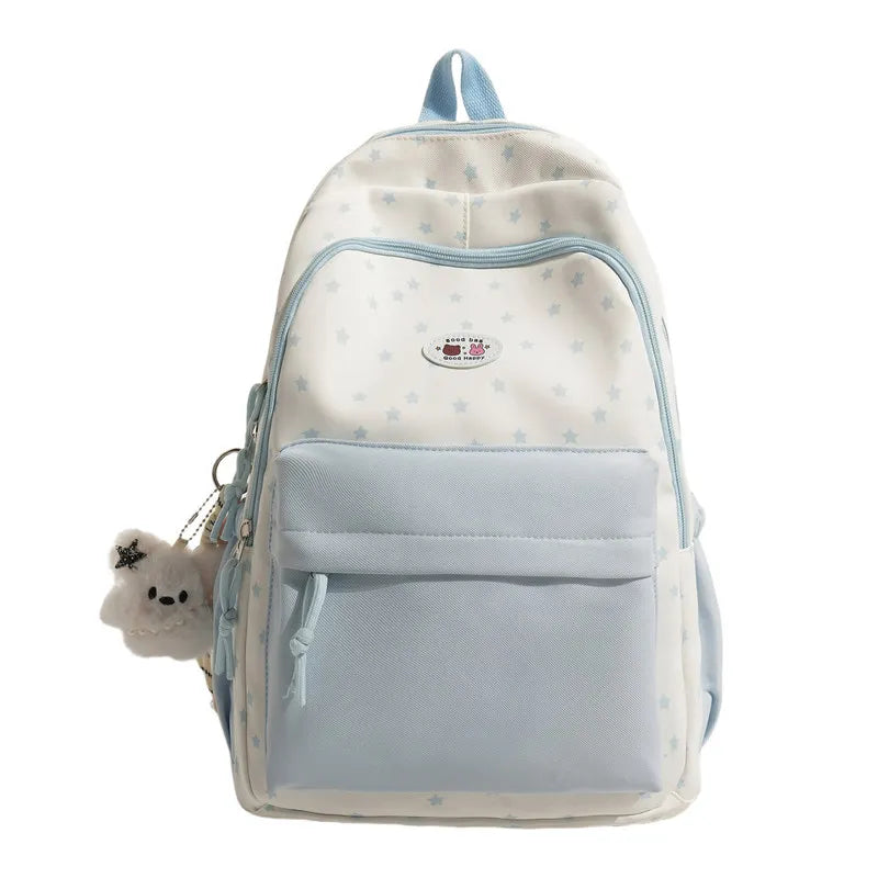 Nixie Girls Star Print Backpack – Large Capacity School Bag