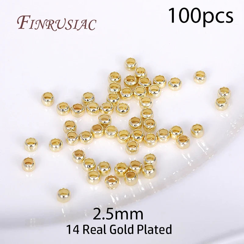 18K Gold Plated Crimp Beads, End Caps & Lobster Clasps