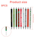 Glitter Metal Ballpoint Pens Set of 9 | Retractable Bling Pens