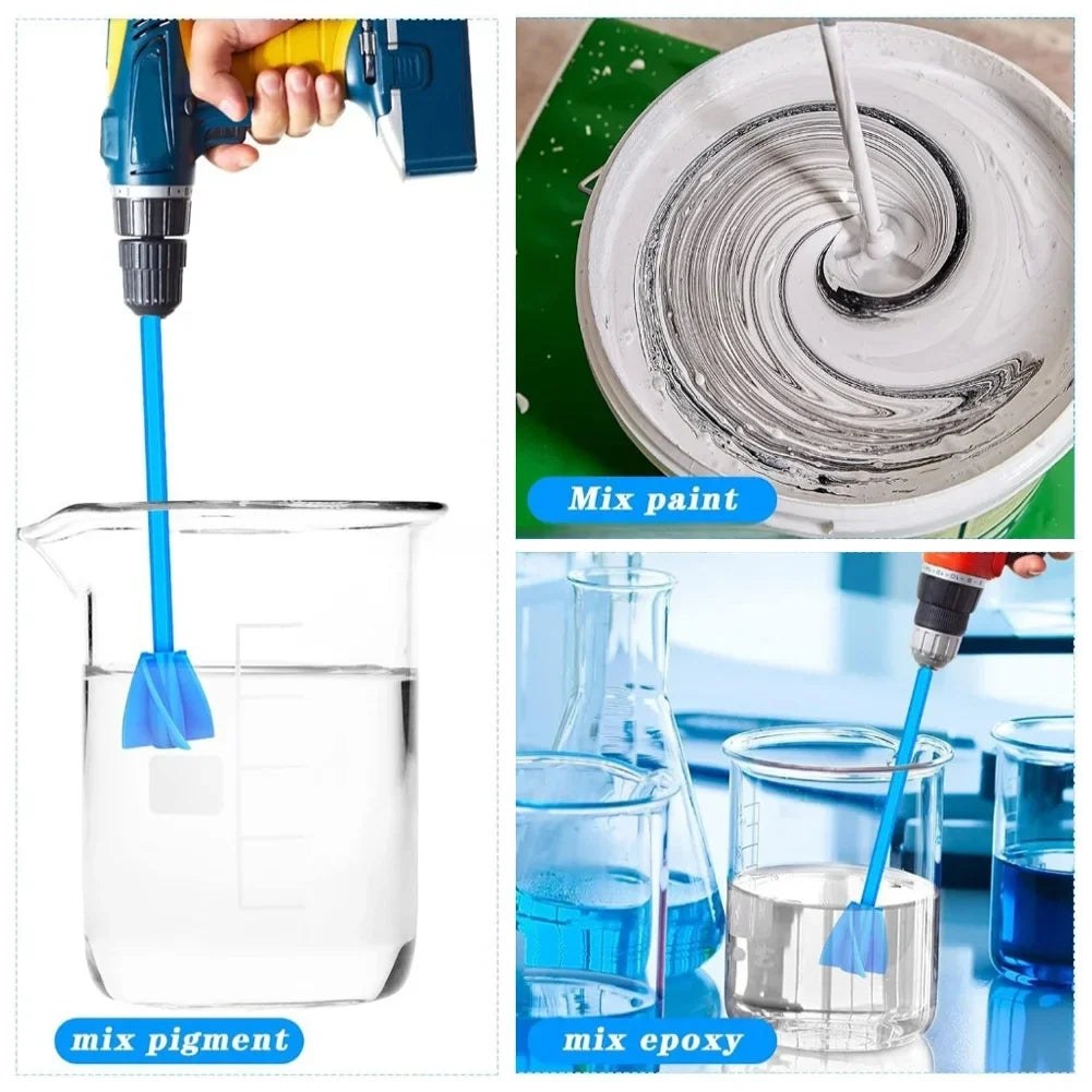 DAZZLEEX 8-Piece Epoxy Resin Mixer Drill Bits | Paint Mixing Rod