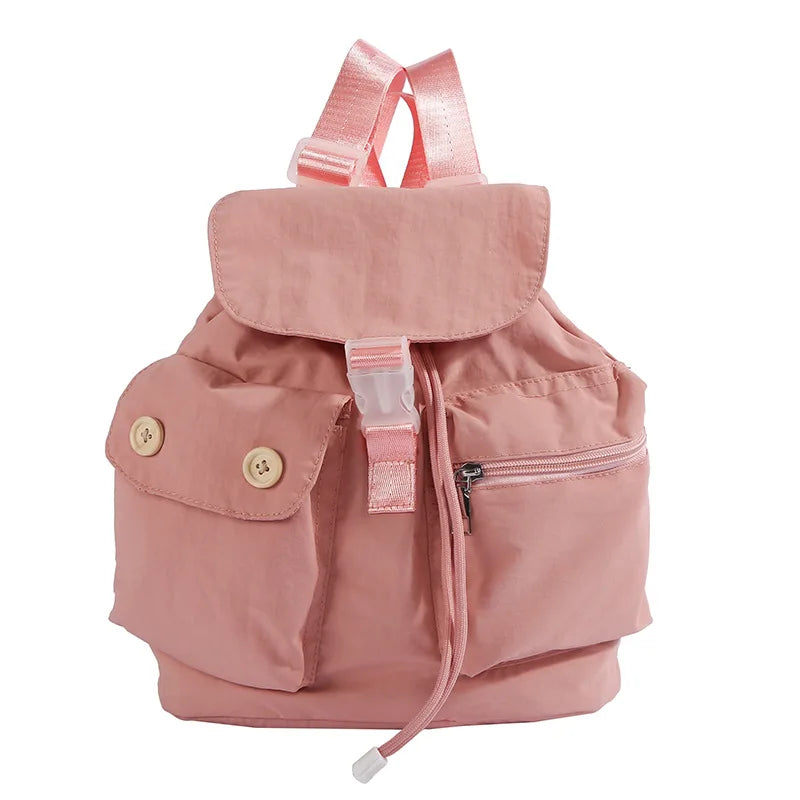 Korean-Style Nylon Backpack – Casual College Travel Bag