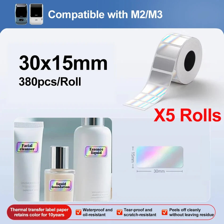 Niimbot M2/M3 Silver Laser Thermal Transfer Label Stickers