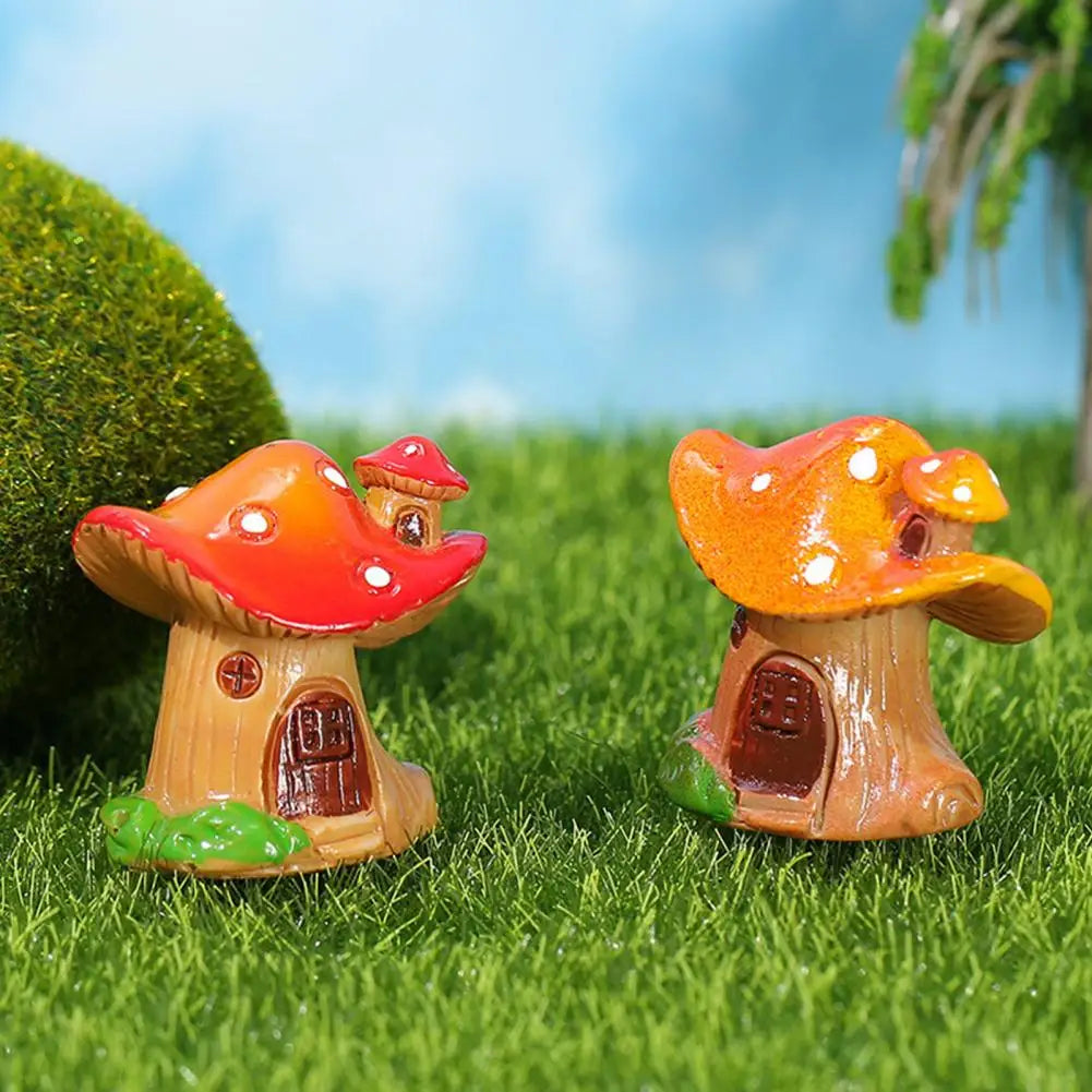 Resin Mushroom House Fairy Garden Miniature Ornament Decor