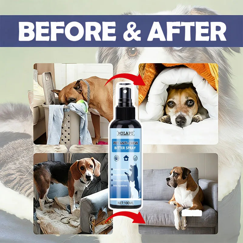 Super Bitter Anti-Bite Spray – Pet Chewing Deterrent Training