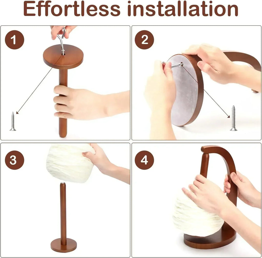 360° Magnetic Wooden Yarn Holder – Knitting & Crochet Tool