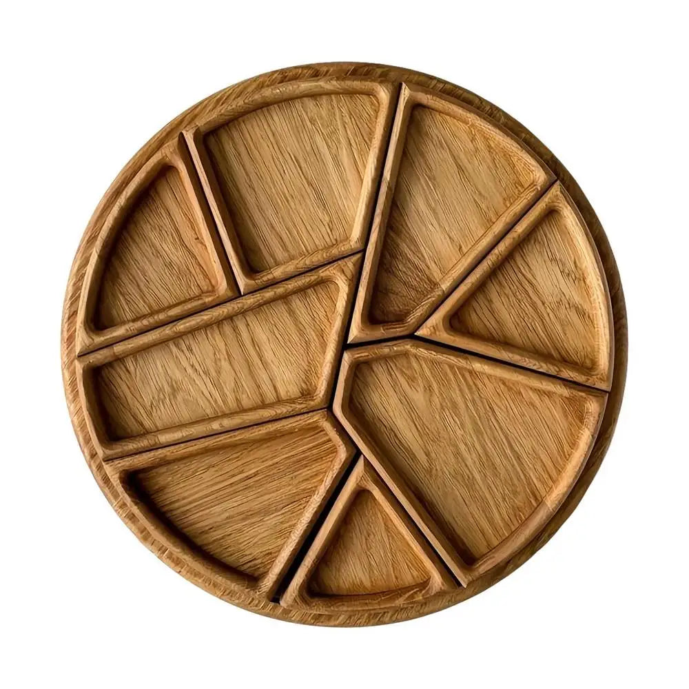 Wooden Divided Puzzle Serving Tray – Fruit & Snack Platter