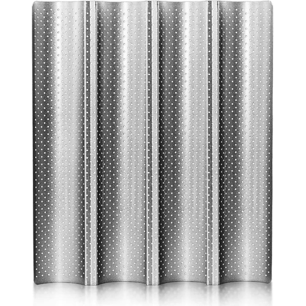 Nonstick Perforated Baguette Bread Pan – 4-Loaf French Bread Tray