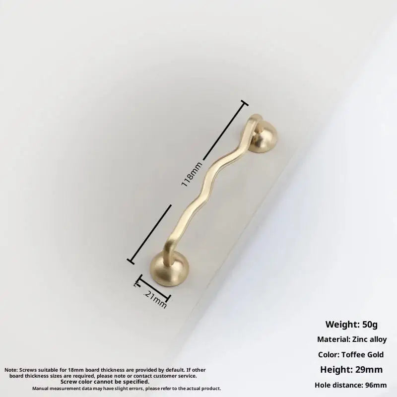 Zinc Alloy Wavy Cabinet Pull Handle – Modern Kitchen & Bath