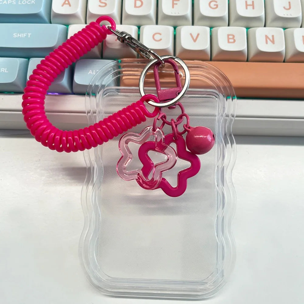 Silicone Kpop Photocard Holder Star Keychain Sliding Cover