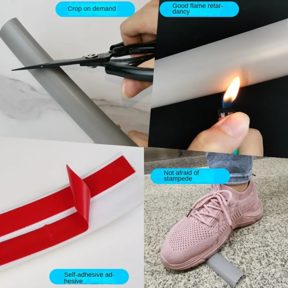 Self-Adhesive Floor Cord Cover PVC Cable Duct Protector 1M