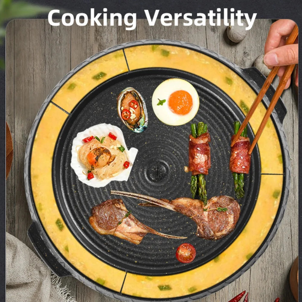 KOSUN Round Nonstick Smokeless Grill Pan – Indoor & Outdoor BBQ
