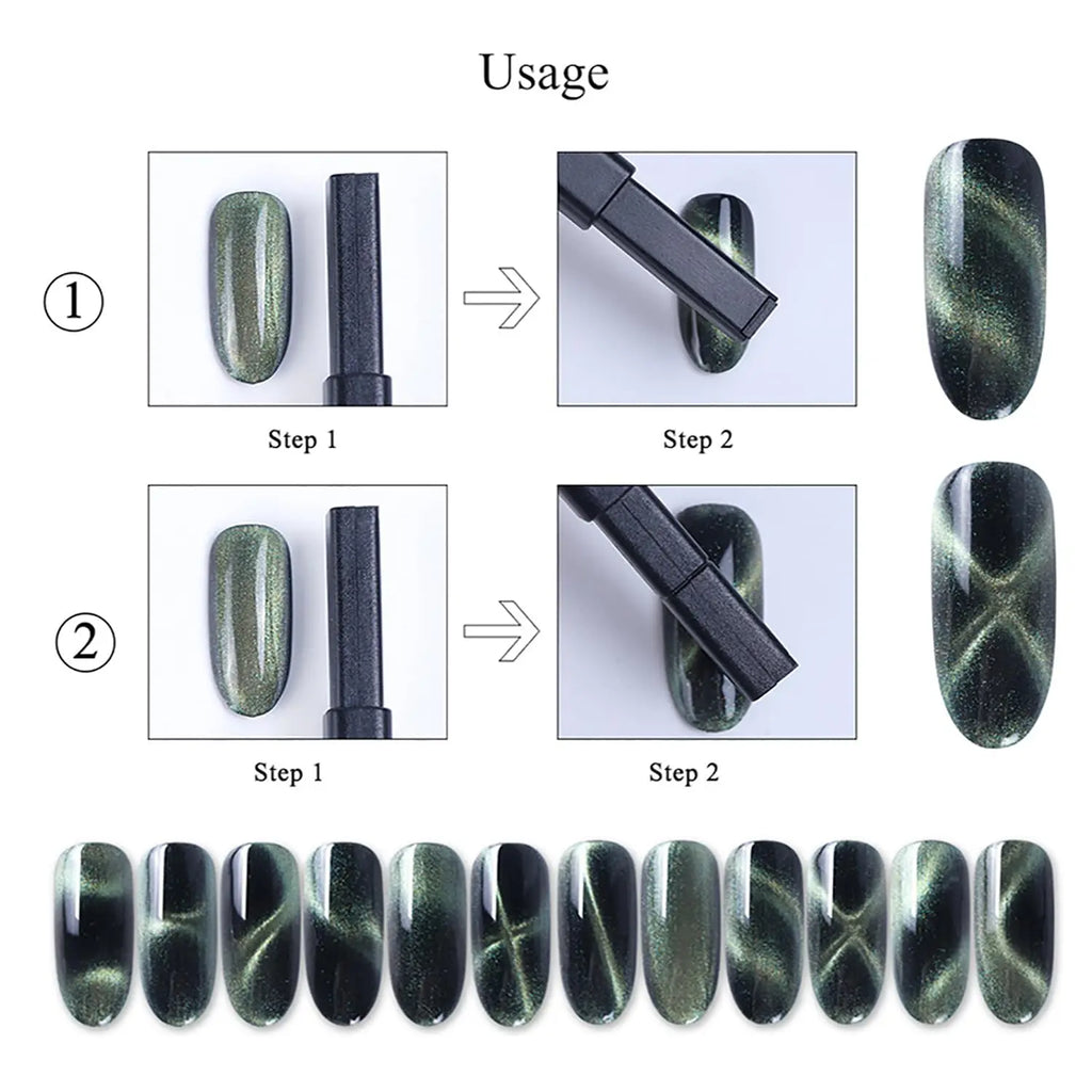 Double-Headed Cat Eye Nail Magnet 3D Tool for Gel Polish Art