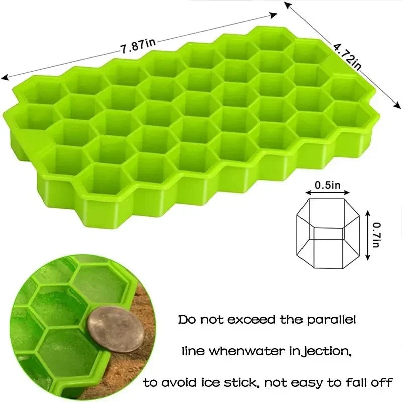 Honeycomb 37-Cube Ice Tray DIY Ice Mold – Nixie