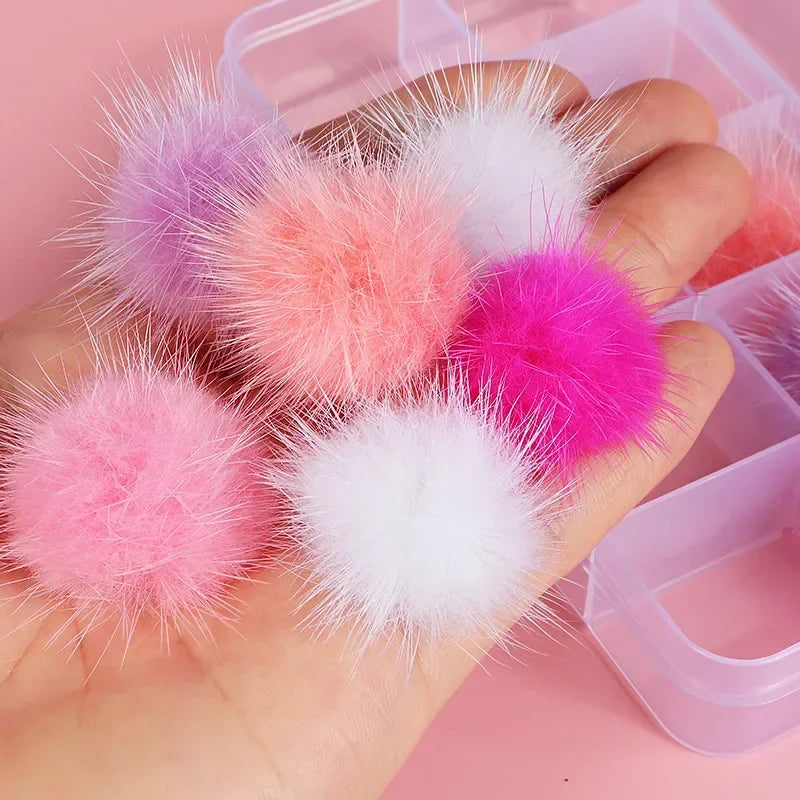 10Pc Fluffy Pom Pom Nail Art Decorations – Magnetic Manicure