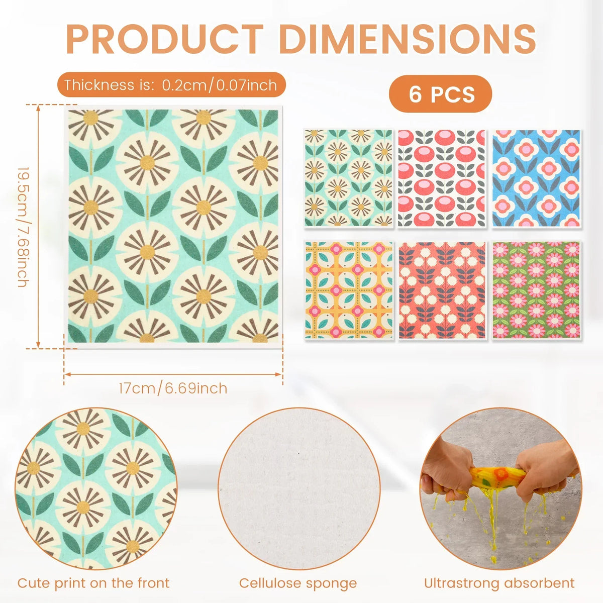 Swedish Dishcloths 6/8 Pack – Reusable Absorbent Kitchen Cloths