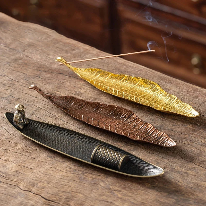 Long Leaf Incense Holder & Ash Catcher – Meditation Décor