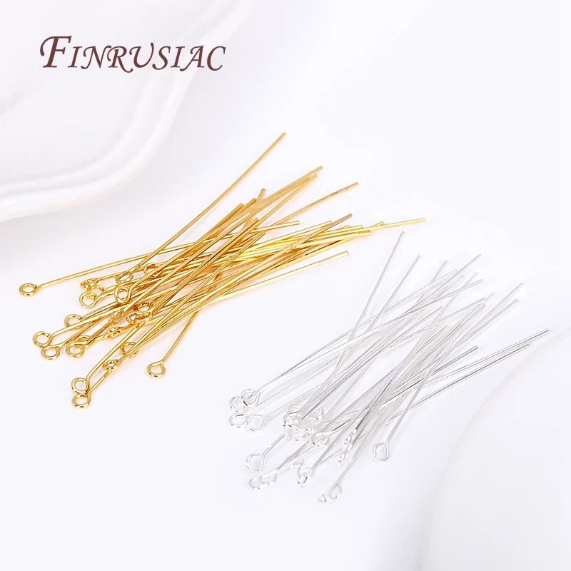 50 Pcs 18K Gold Plated Eye Pins – DIY Jewelry Making Findings
