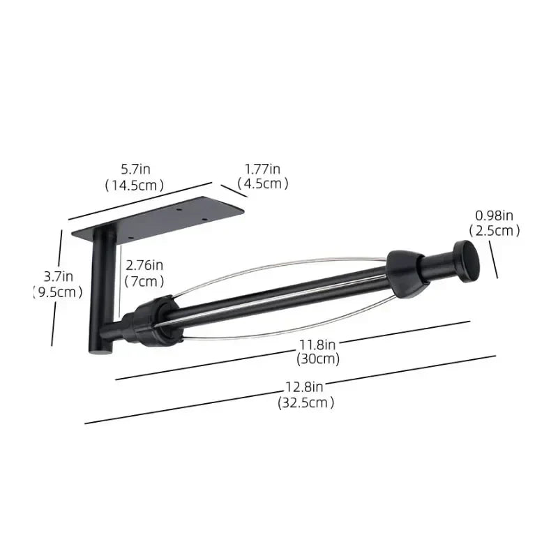 Wall Mount Paper Towel Holder – One-Hand Damping, Matte Black