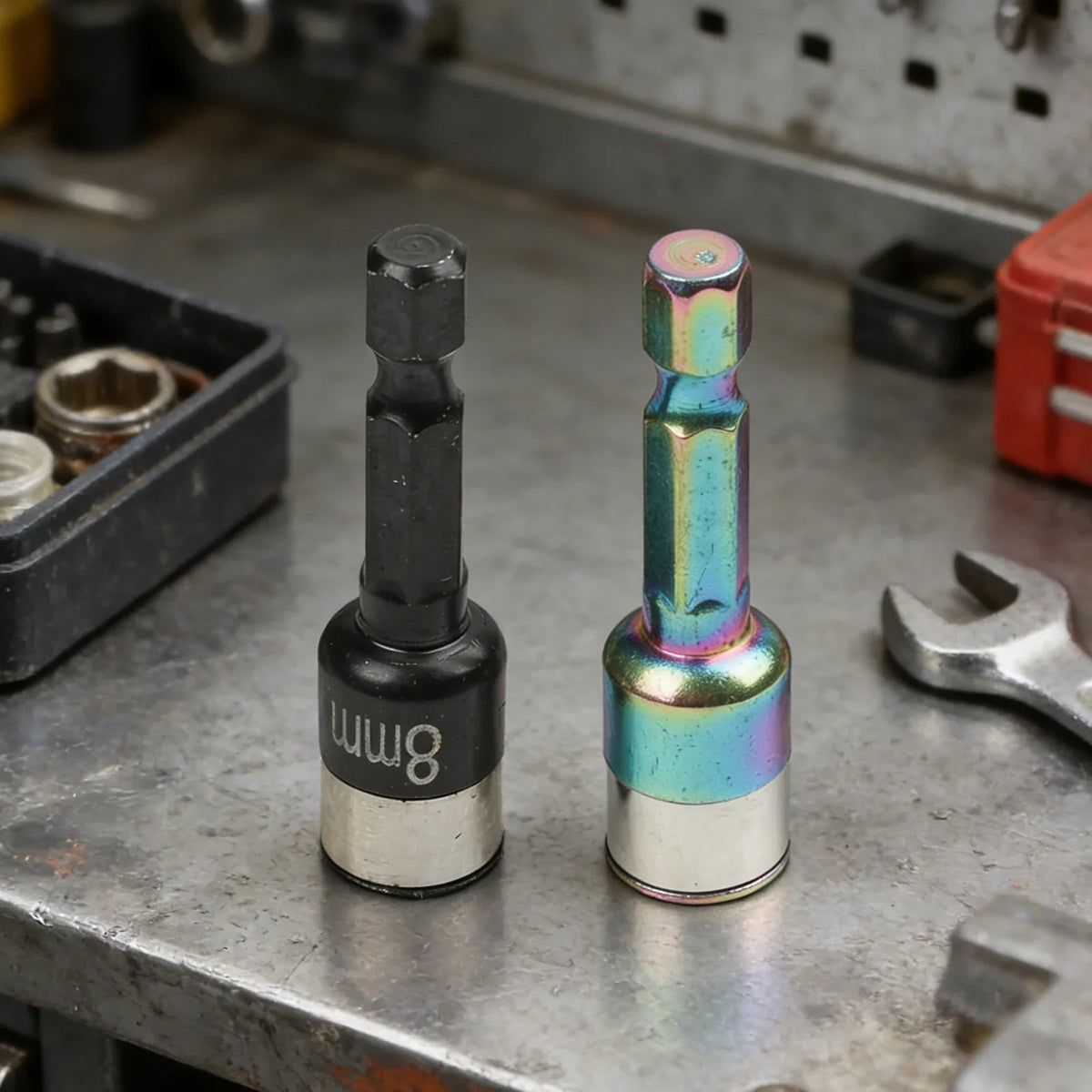 8mm Hex Socket Nut Driver Set – Steel Ball Sleeve Drill Adapter