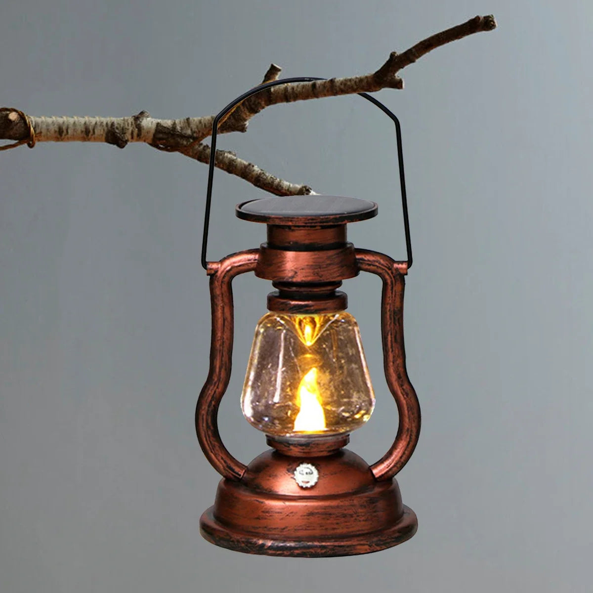 Retro Solar LED Hanging Lantern | Flickering Flameless Outdoor Light