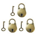 Vintage Bear Head Padlock with Key | Antique Bronze Mini Lock Set