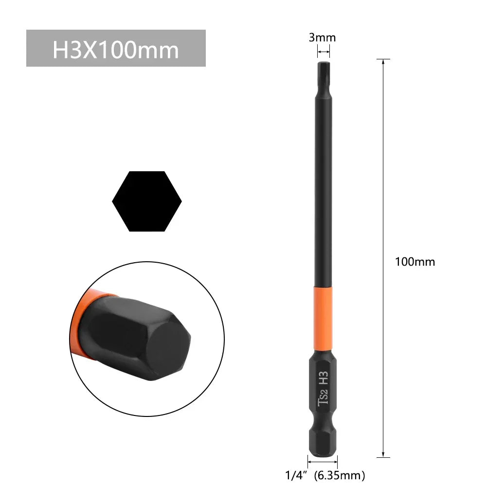Hex Allen Wrench Bits 1/4" Magnetic Quick-Change Screwdriver