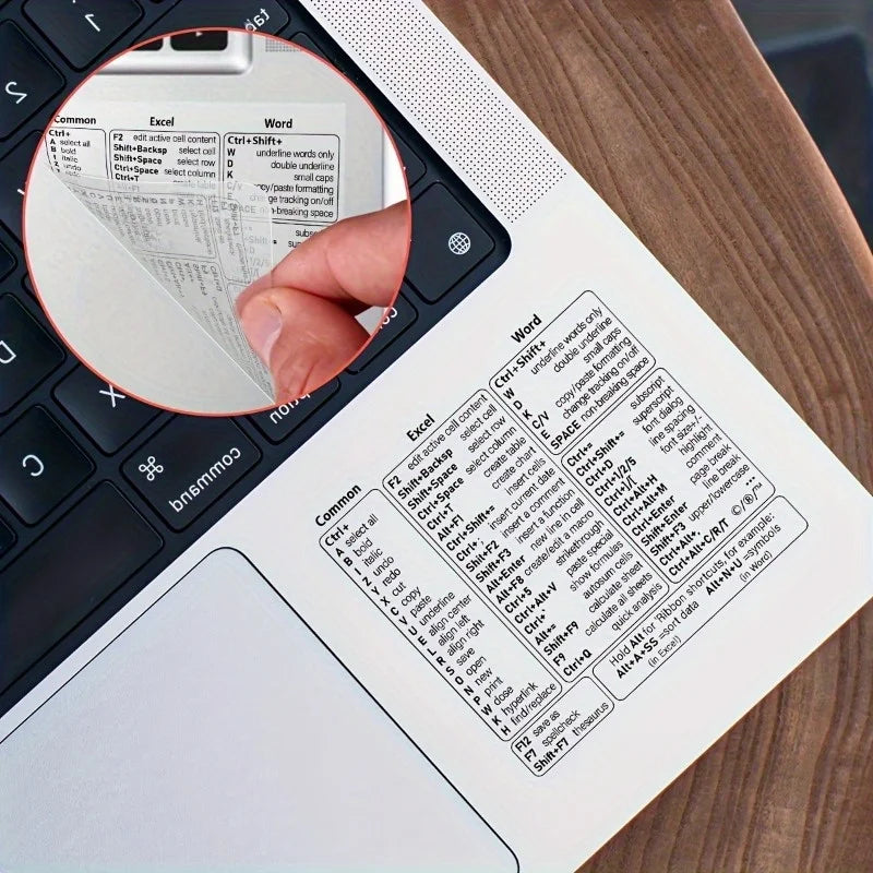 Transparent PET Keyboard Cover – Excel, Word & Windows Shortcuts