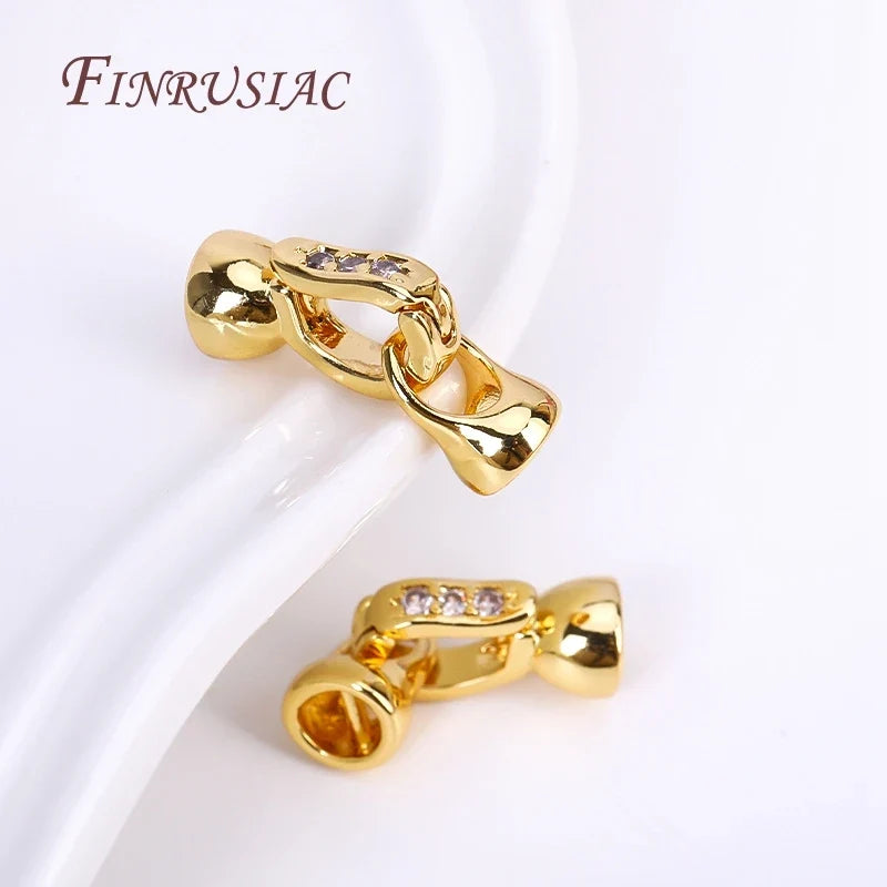 18K Gold Plated Zircon Lock Clasp | Pearl Jewelry Making