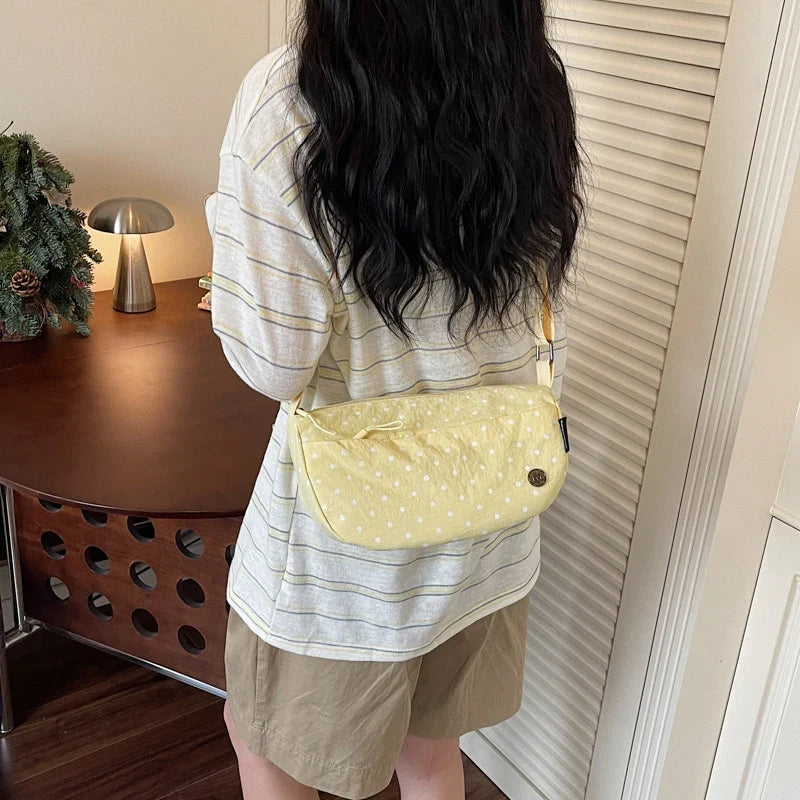 Korean Polka Dot Crossbody Bag – Large Capacity Women's Tote