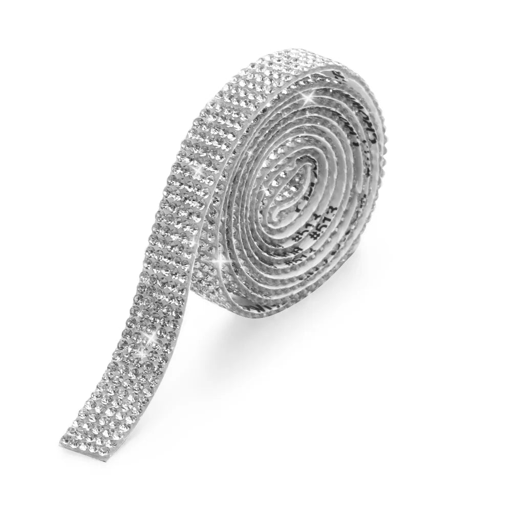 Self-Adhesive Rhinestone Trim Tape – 1 Yard Crystal Ribbon