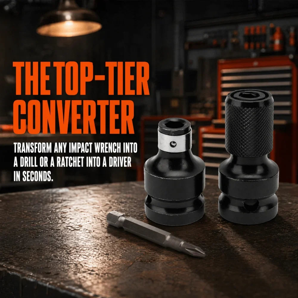 2pcs 1/2 to 1/4" Hex Telescopic Quick Release Adapter Set