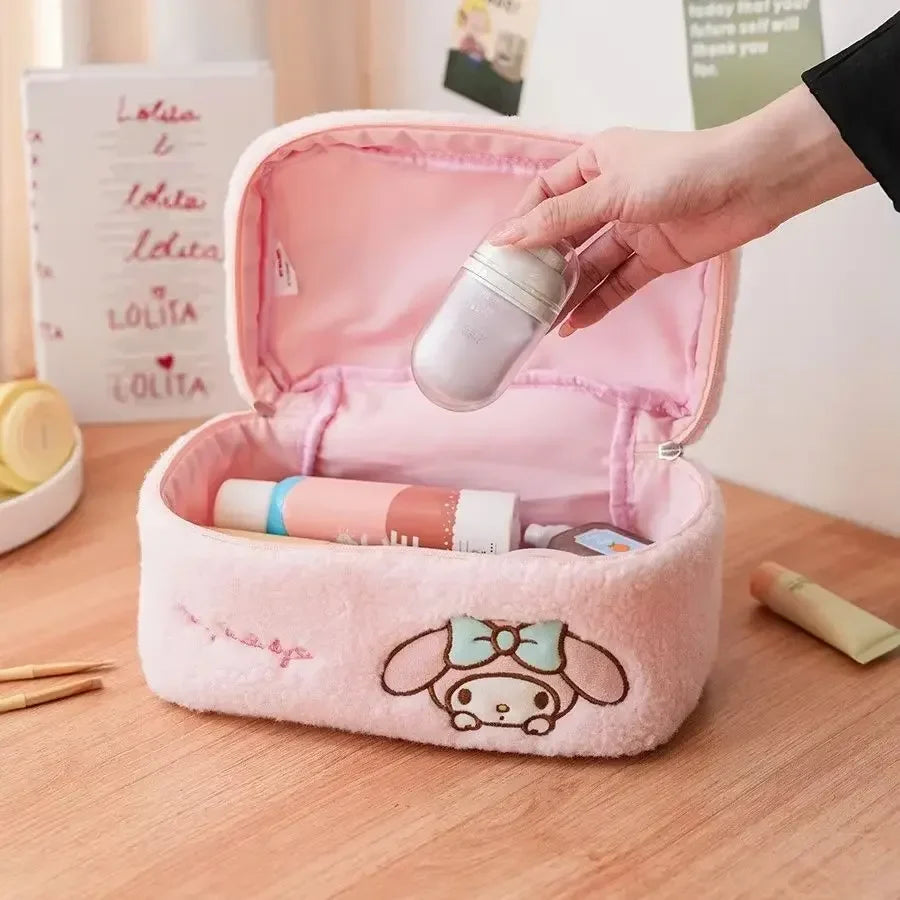 Sanrio Hello Kitty Plush Makeup Bag – Waterproof Cosmetic Pouch
