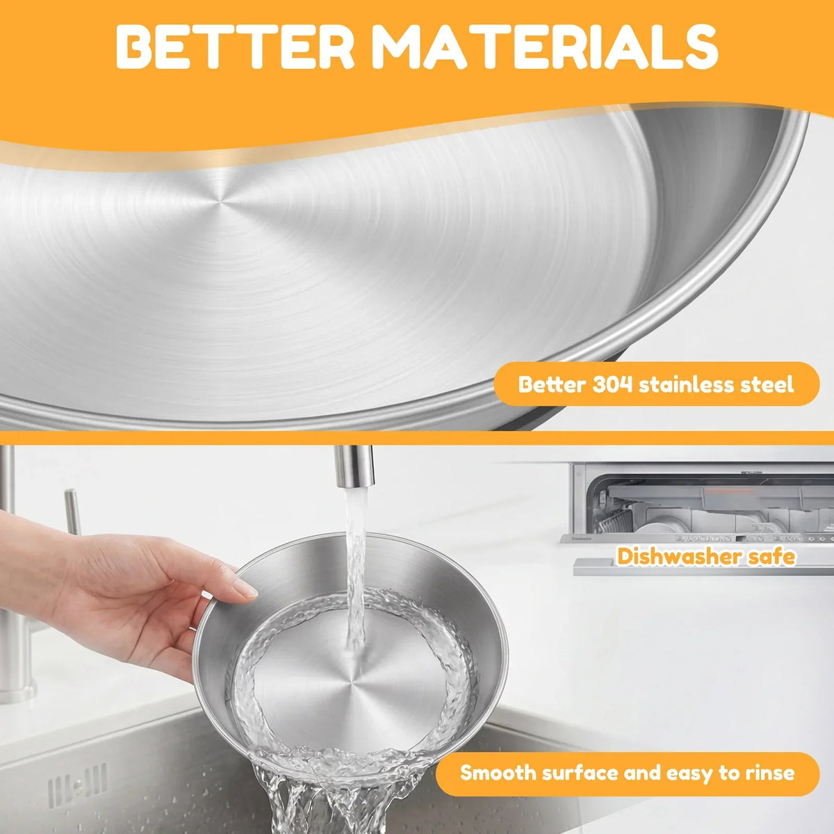 Stainless Steel Whisker-Friendly Cat Bowls – 2 or 4 Pack