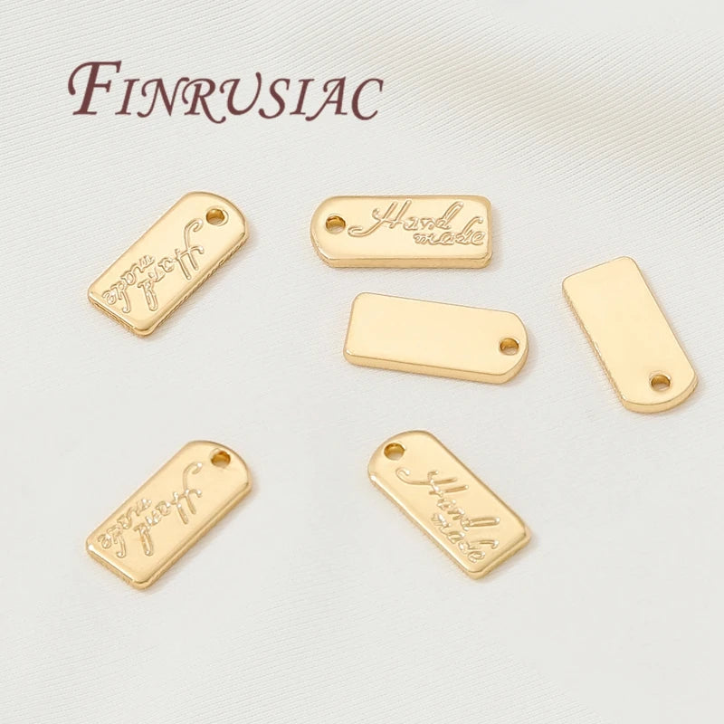 18K Gold Plated Tag Charm | DIY Necklace & Bracelet Finding