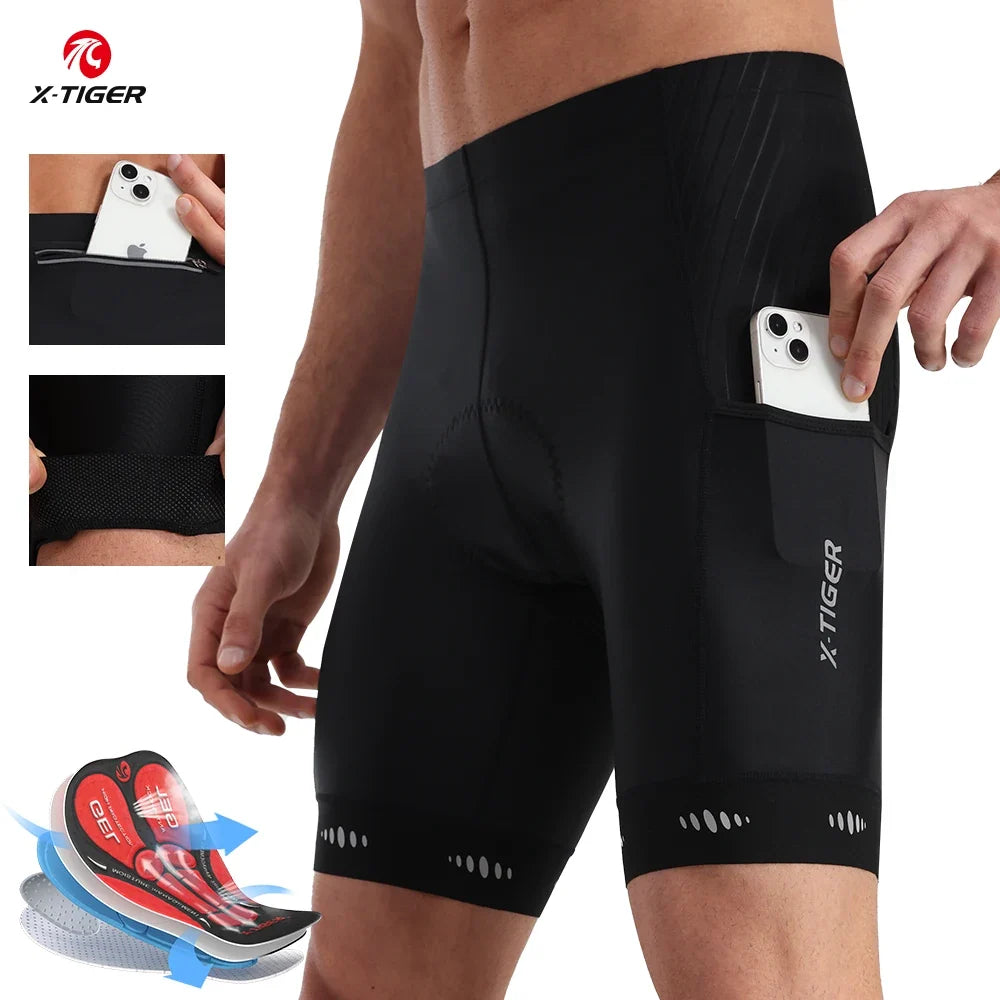 X-TIGER Men's 5D Gel Padded Cycling Shorts – MTB Underwear