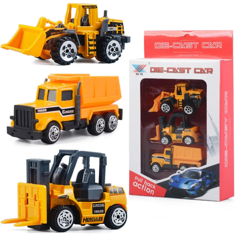 Mini Alloy Tractor & Engineering Vehicle Set – 3-Pack