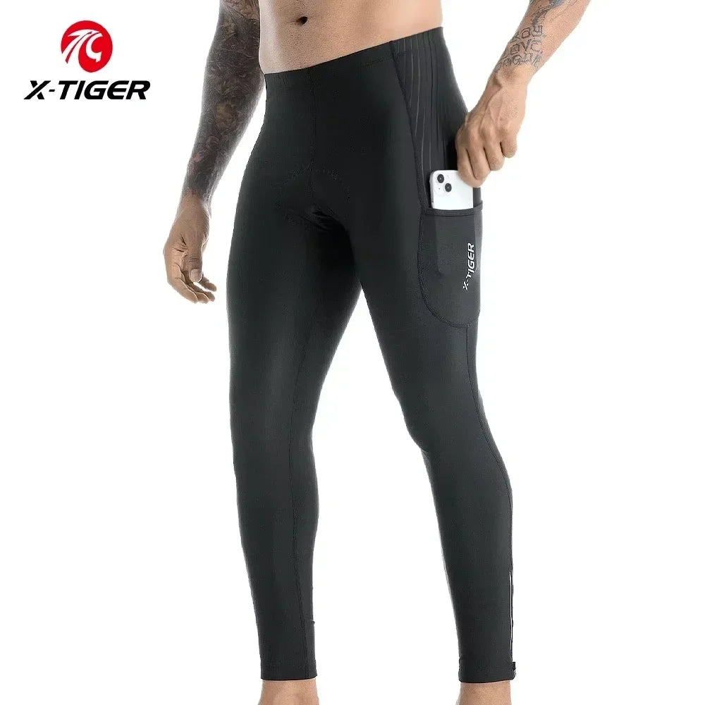 X-TIGER Men's 5D Gel Pad Cycling Tights | Long Trousers