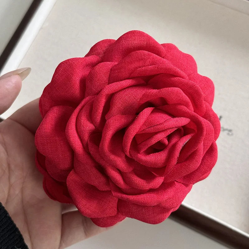 Rose Flower Hair Claw Clip – Elegant Shark Clip for Women