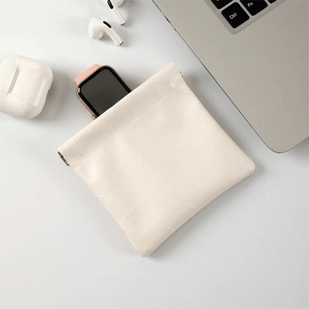 Waterproof PU Leather Coin Purse – Auto-Closure Mini Bag