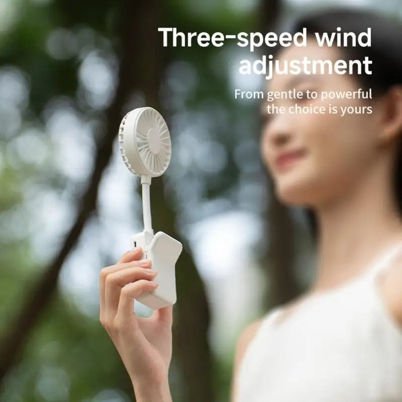 Portable USB Clip Fan | 3 Speeds & 1200mAh Battery