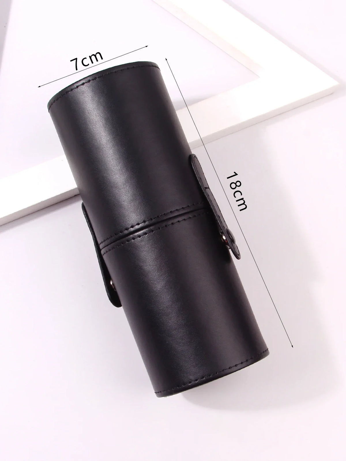 PU Leather Makeup Brush Holder & Desktop Organizer Bucket