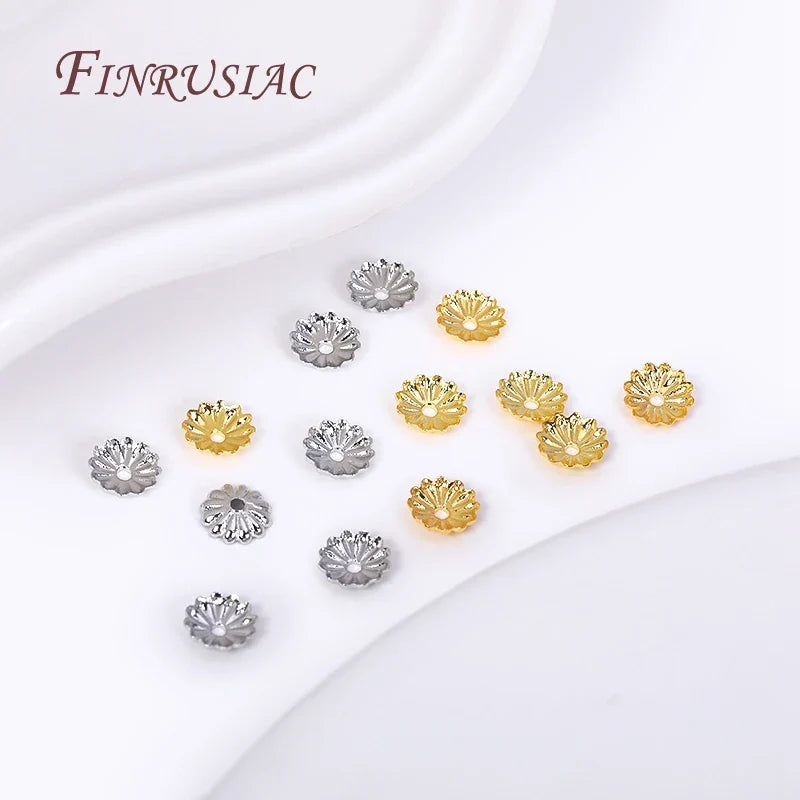 5mm 18K Gold Plated Brass Flower Bead Caps – DIY Jewelry