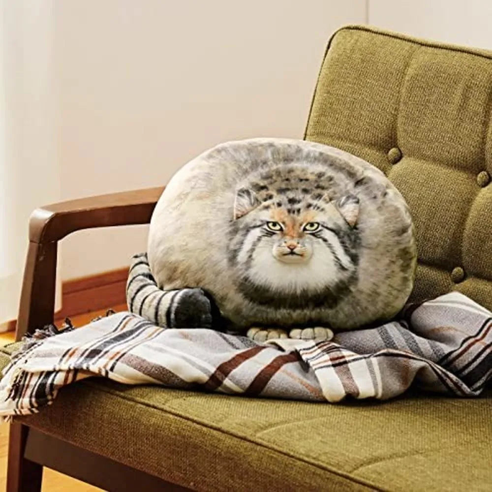 Ultra Soft Pallas Cat Plush Pillow – Realistic Huggable Gift