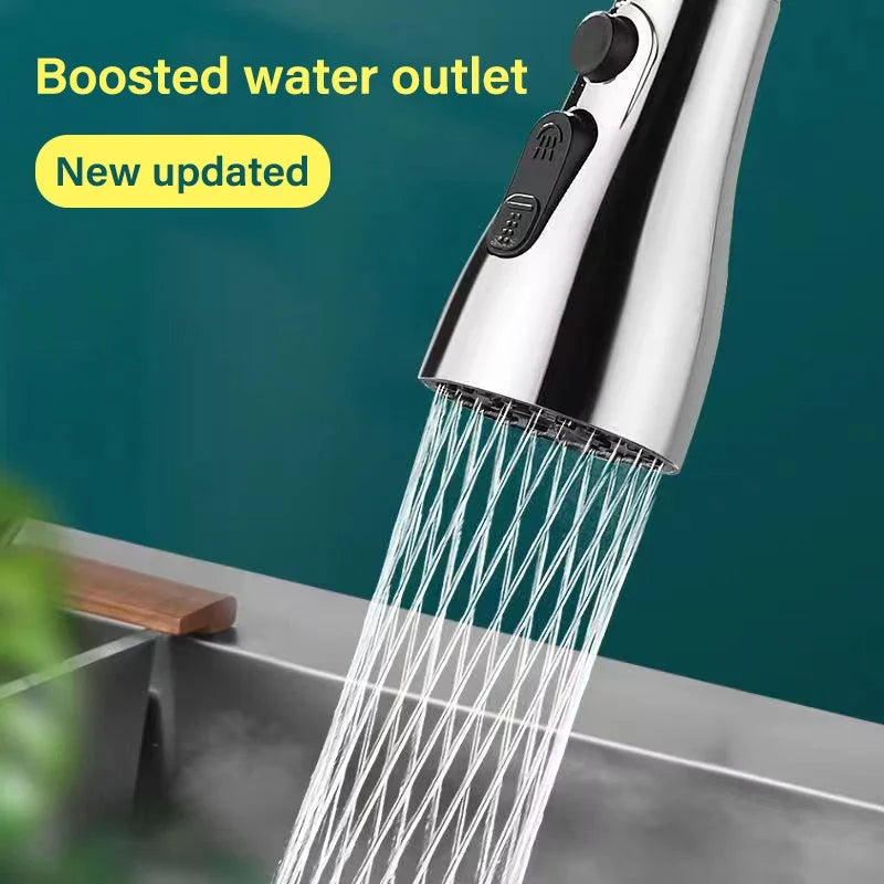 3-in-1 Kitchen Faucet Extender | 360° Rotate Pull-Out Tap Aerator