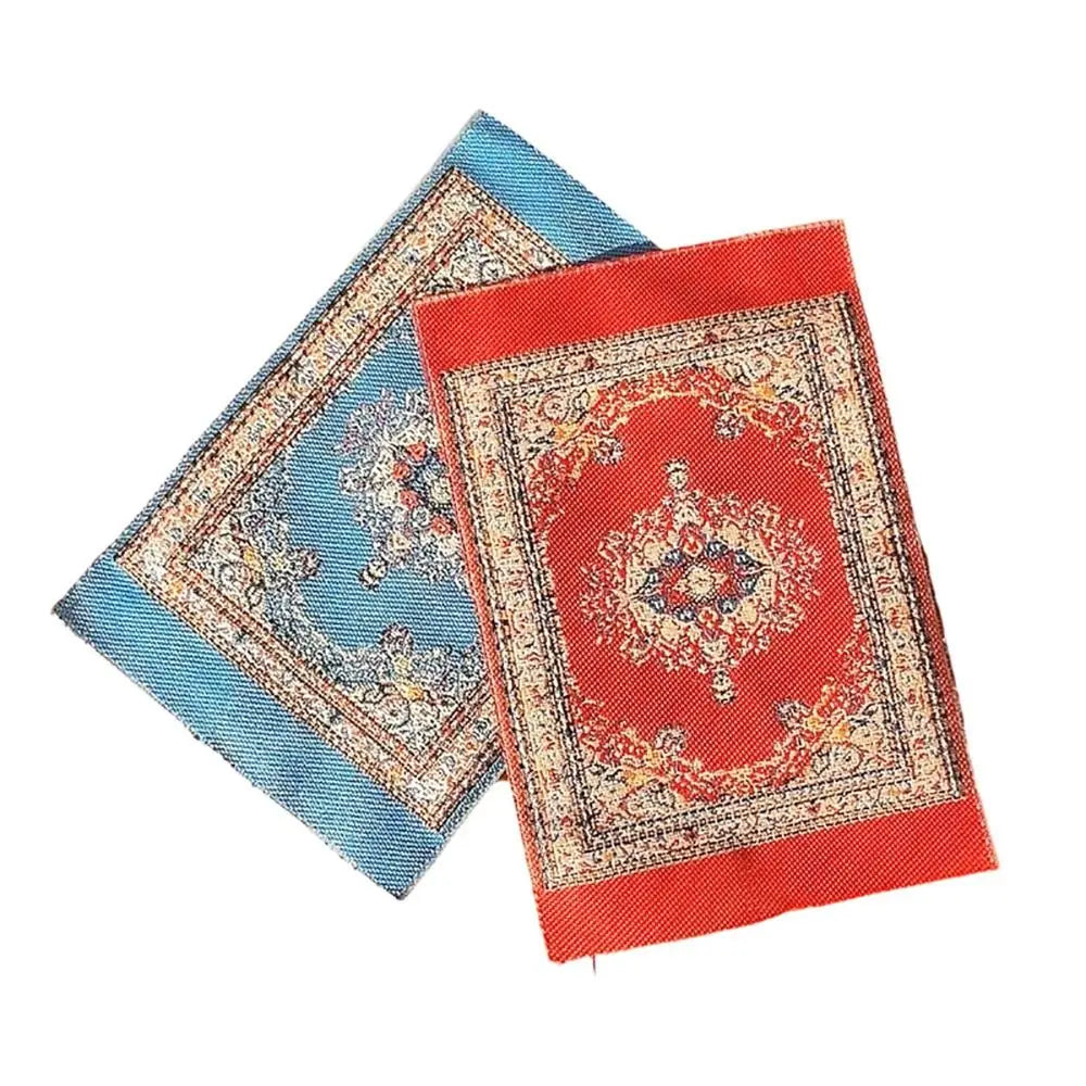 1/12 Dollhouse Miniature Floral Carpet – Weaving Mat Floor Cover