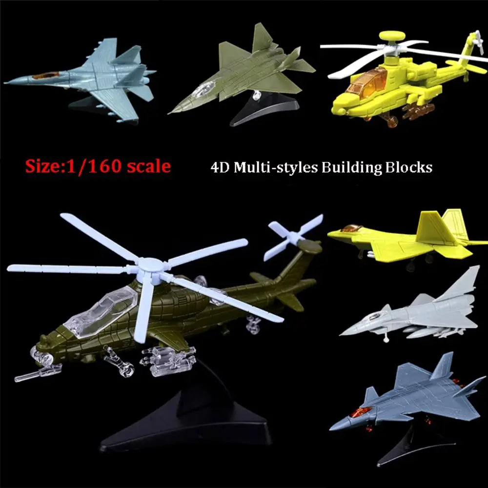 4D 1:160 Scale Fighter Jet & Helicopter Assembly Model Kit