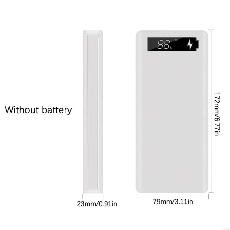 18650 Battery Case 8-Slot Solderless Enclosure with Display Window