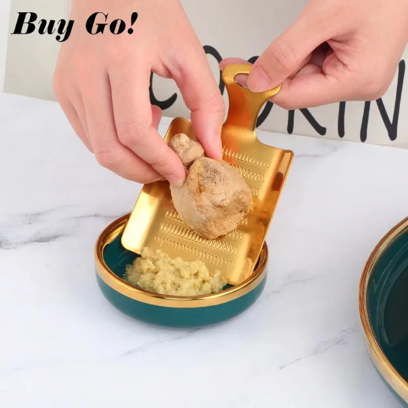 Stainless Steel Ginger Grater & Garlic Grinder Kitchen Tool